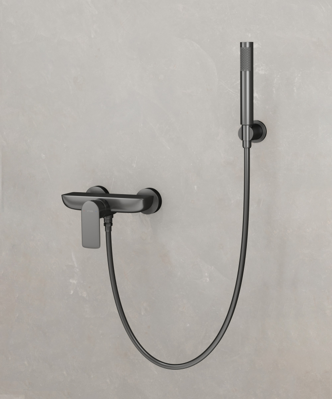 Wall-Mounted Shower Mixer - Gunmetal - Nunki