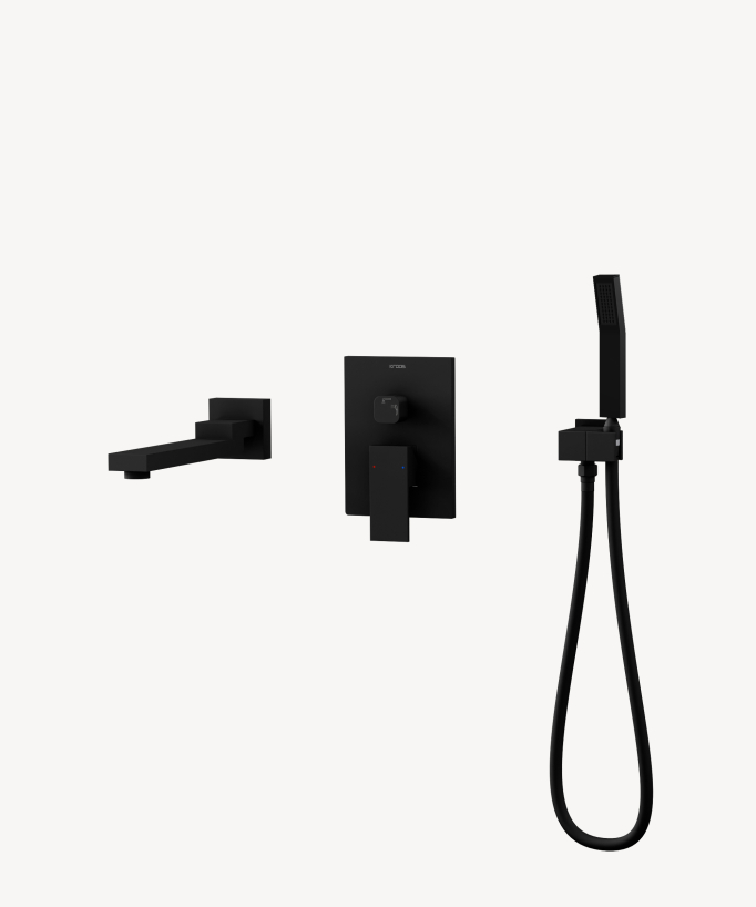 Concealed Bath Mixer - Black - Sirius