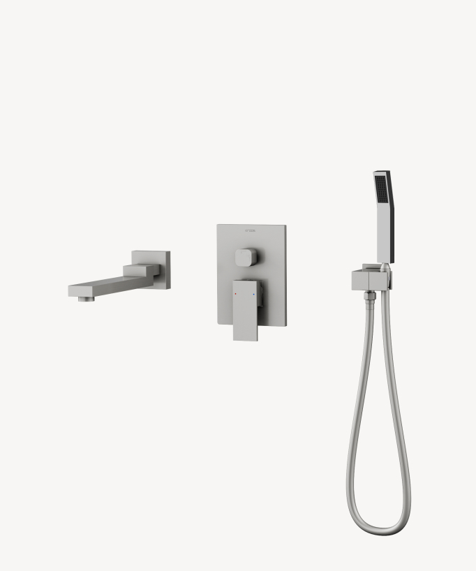 Concealed Bath Mixer - Brushed Nickel - Sirius