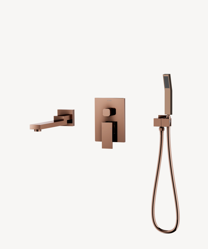 Concealed Bath Mixer - Rose Gold - Sirius