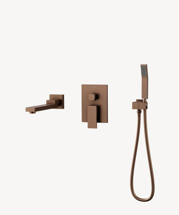 Concealed Bath Mixer - Brushed Rose Gold - Sirius