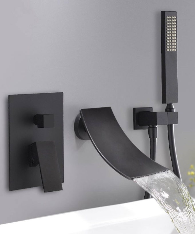 Concealed Bath-Shower Mixer Tap - Black - Matera