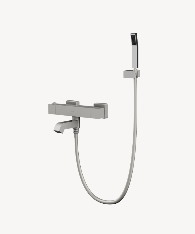 Wall-Mounted Thermostatic Bath Mixer - Brushed Nickel - Sirius