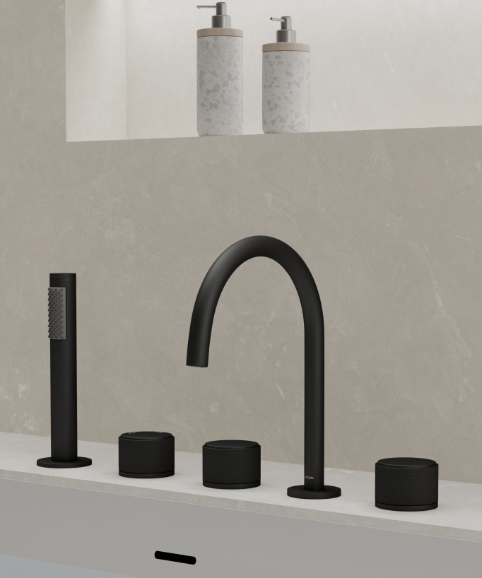 5-hole deck-mounted bath mixer tap – Leros