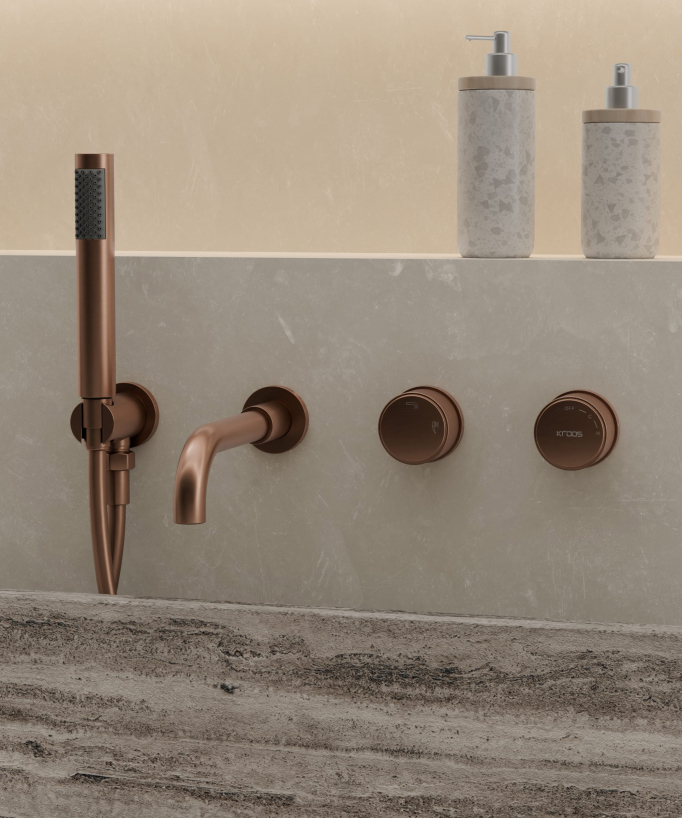 Concealed wall-mounted bath mixer set – Leros