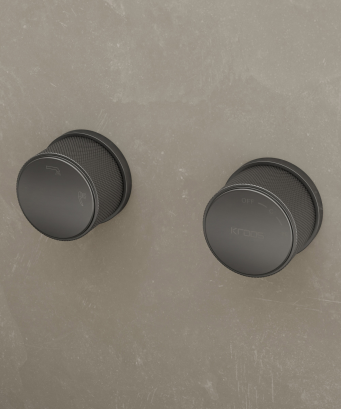 Concealed bath mixer set with hand shower gunmetal - Leros