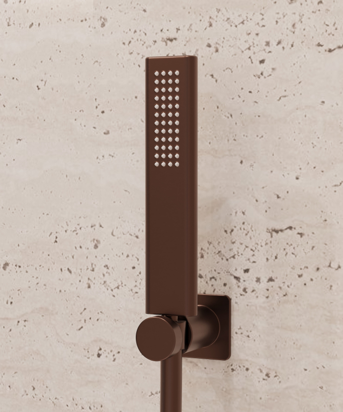 Wall-mounted shower mixer brushed rose gold - Fiumina