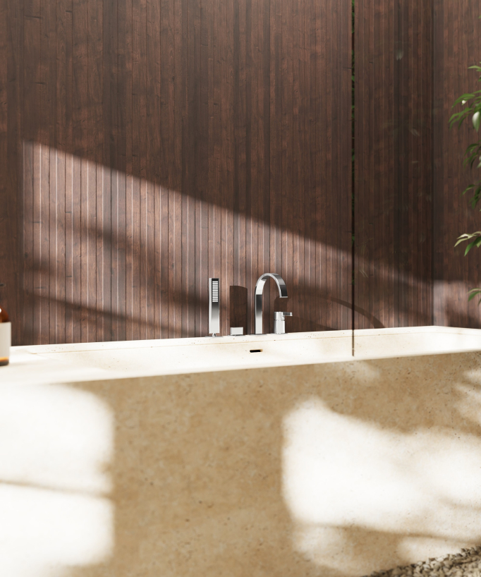 4-hole deck-mounted bath tap chrome - Fiumina
