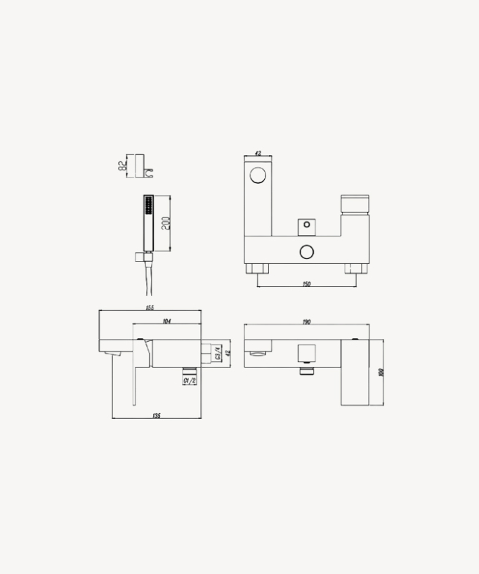Wall-Mounted Bath-Shower Mixer - Sirius