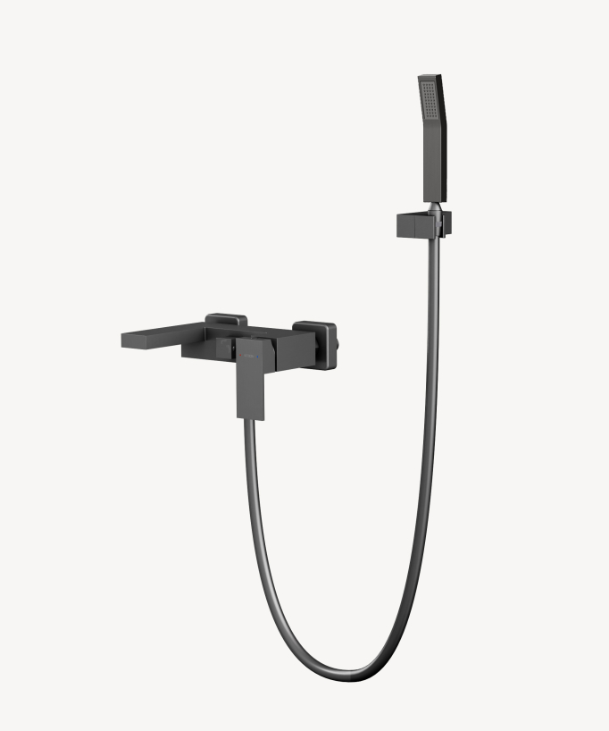 Wall-Mounted Bath-Shower Mixer - Gunmetal - Sirius