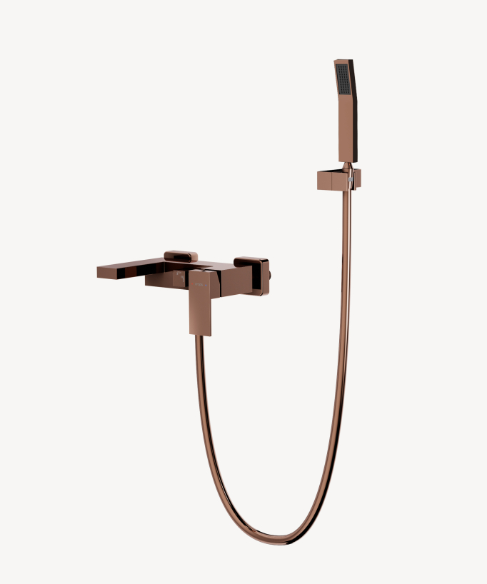 Wall-Mounted Bath-Shower Mixer - Rose Gold - Sirius