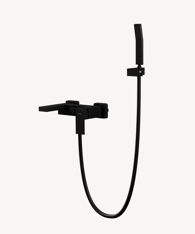 Wall-Mounted Bath-Shower Mixer - Black - Sirius