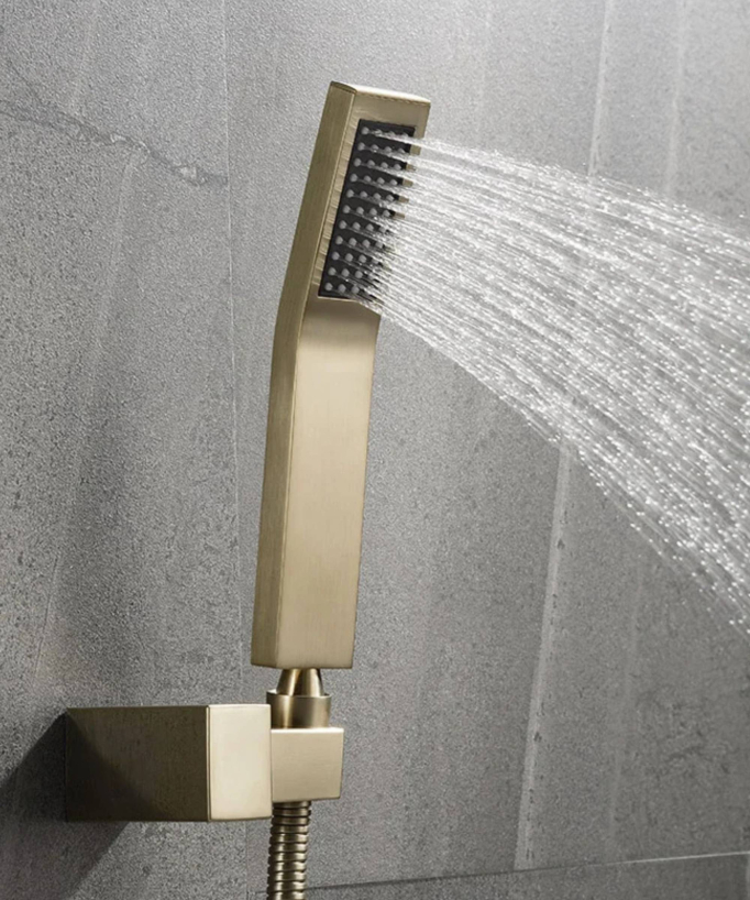 Wall-Mounted Bath Mixer Tap - Brushed Gold - Deneb