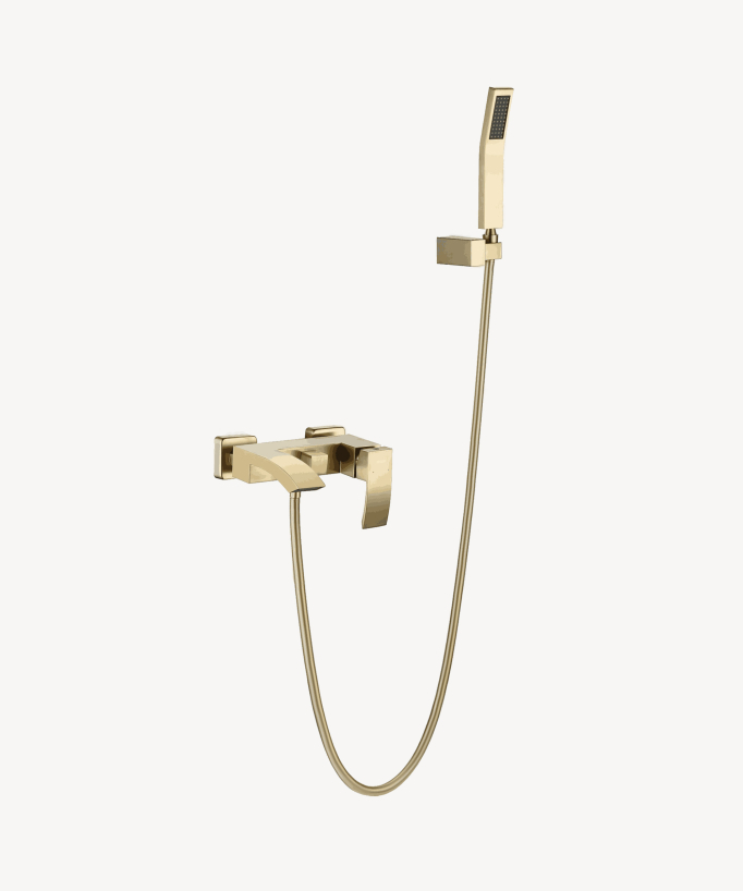 Wall-Mounted Bath Mixer Tap - Brushed Gold - Deneb