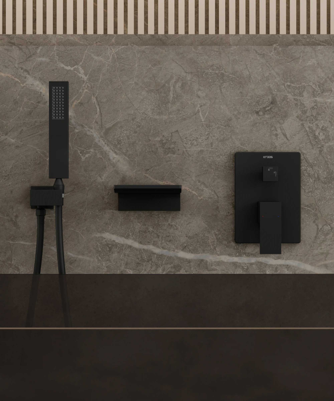 Concealed Bath Mixer Tap - Black - Thilia