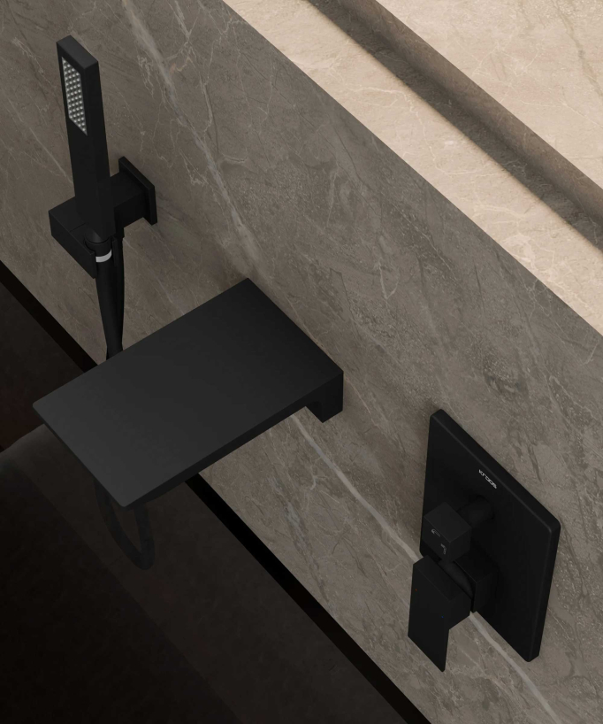 Concealed Bath Mixer Tap - Black - Thilia