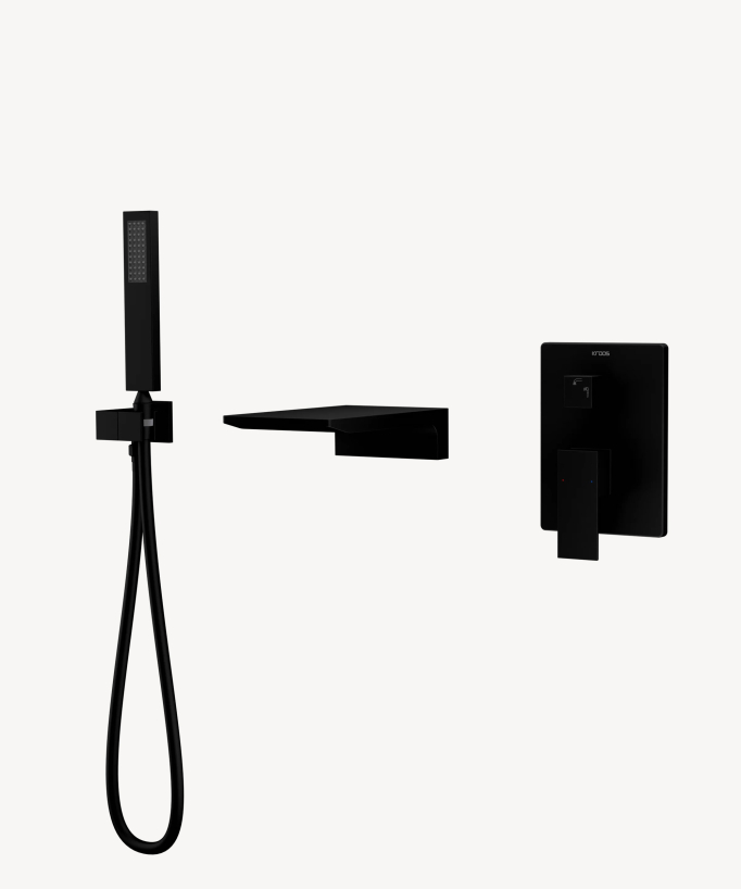 Concealed Bath Mixer Tap - Black - Thilia