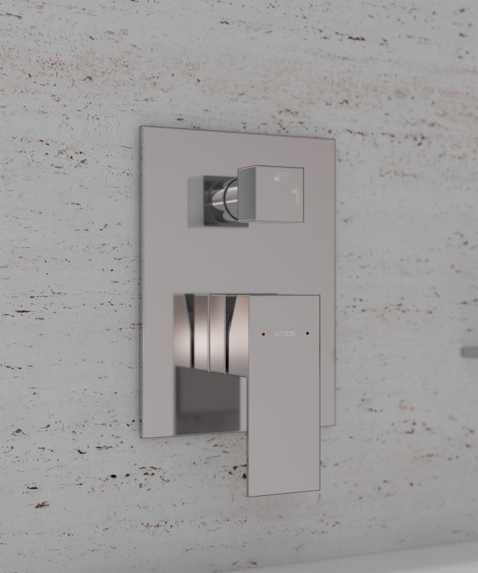 Concealed waterfall bath-shower mixer chrome - Sirius