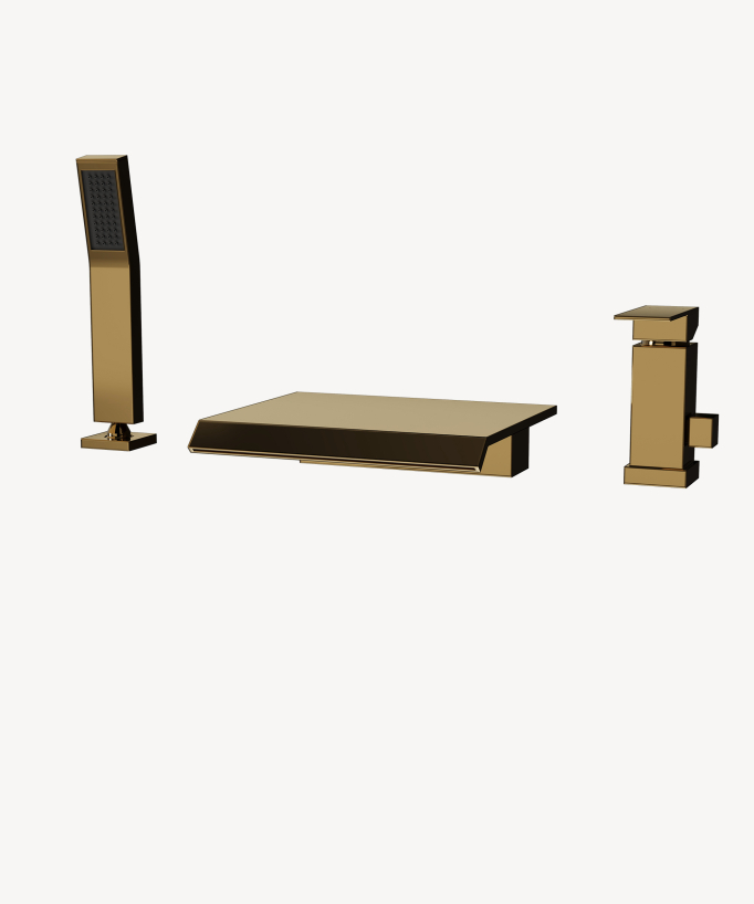3-hole deck-mounted waterfall bath mixer tap – Sirius