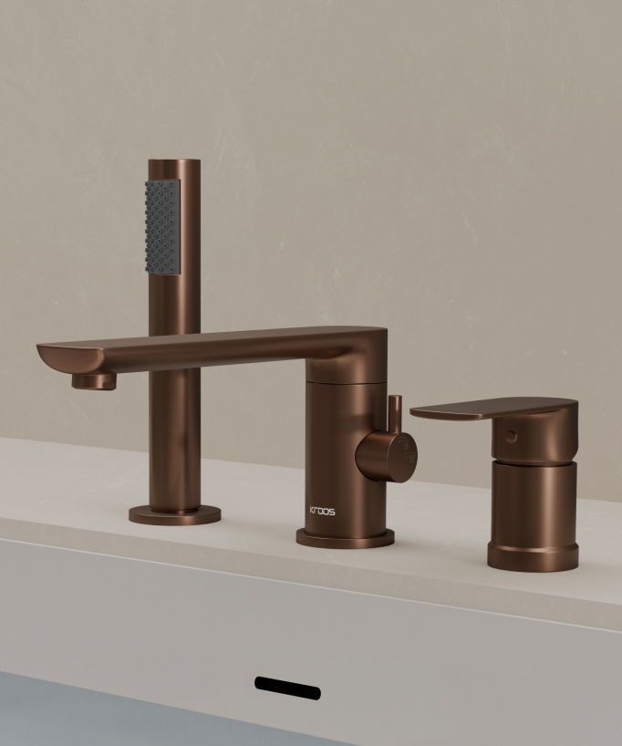 3-Hole Deck-Mounted Bath-Shower Mixer - Nunki