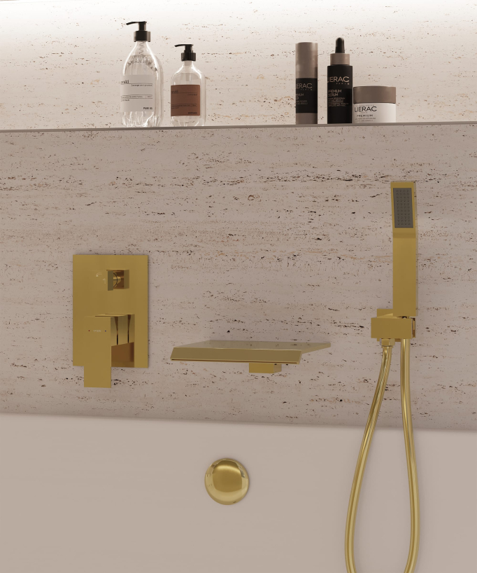 Concealed waterfall bath-shower mixer gold - Sirius