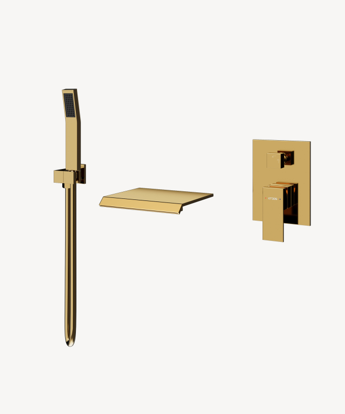Concealed waterfall bath-shower mixer gold - Sirius