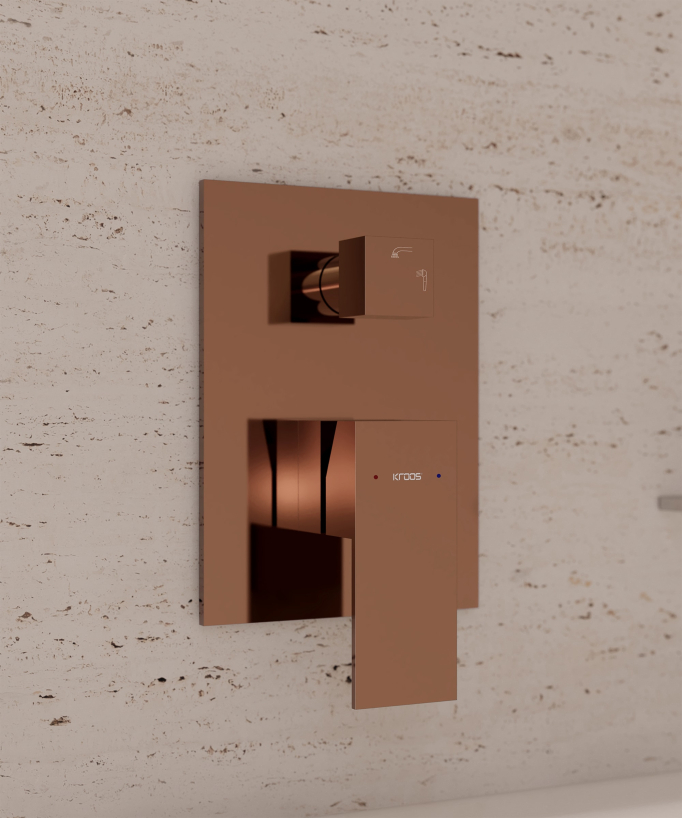 Concealed waterfall bath-shower mixer rose gold - Sirius