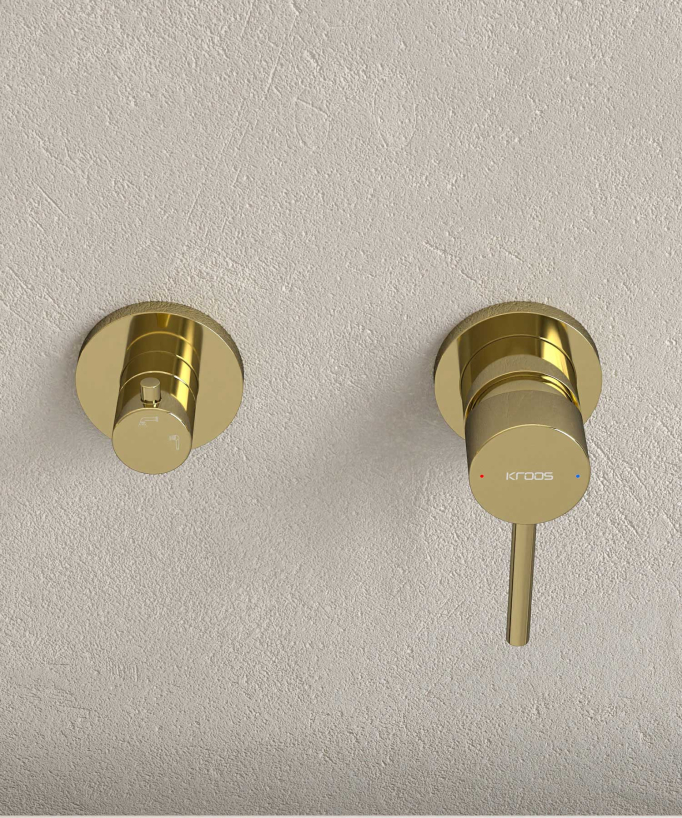 4-Hole Concealed Bath Mixer Tap - Gold - Corbeau