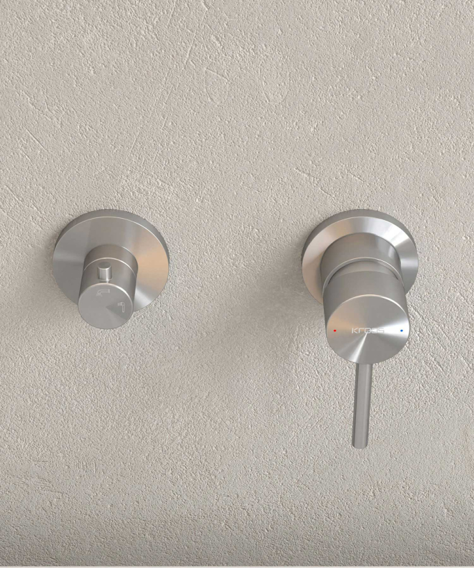 4-Hole Concealed Bath Mixer Tap - Brushed Nickel - Corbeau