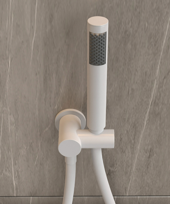Concealed Bath Mixer Tap - White - Corbeau