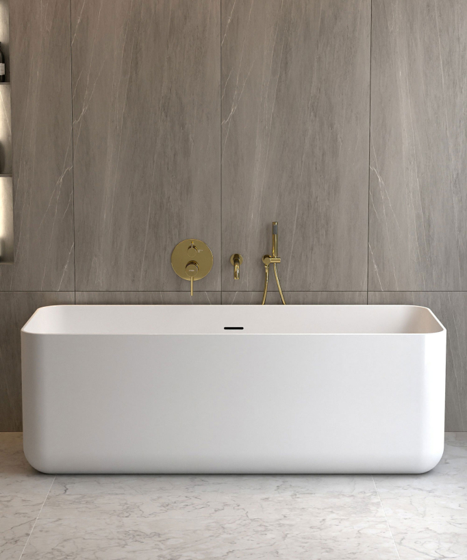 Concealed Bath Mixer Tap - Gold - Corbeau
