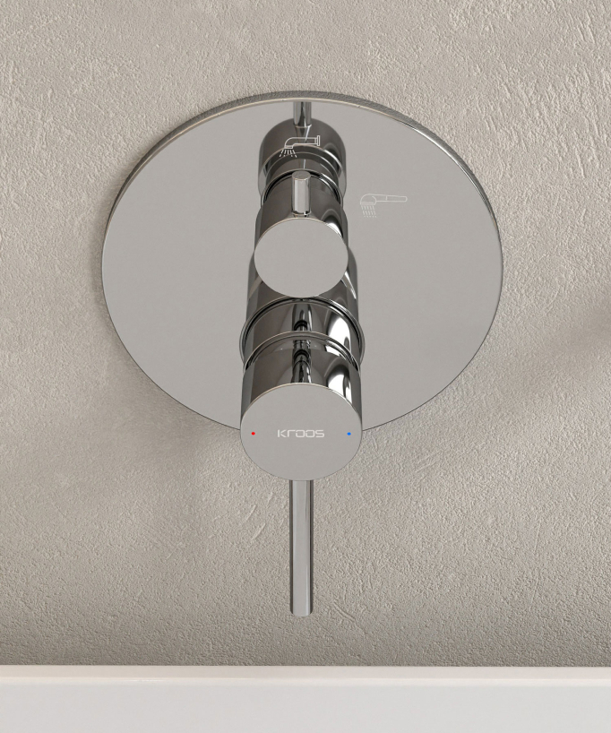 Concealed Bath Mixer Tap - Chrome - Corbeau