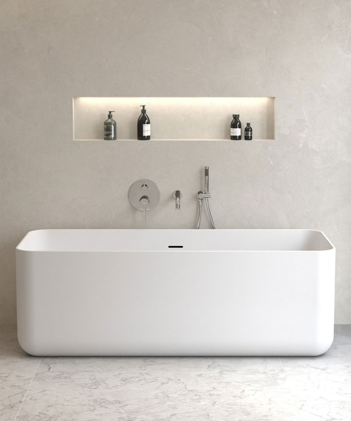 Concealed Bath Mixer Tap - Chrome - Corbeau