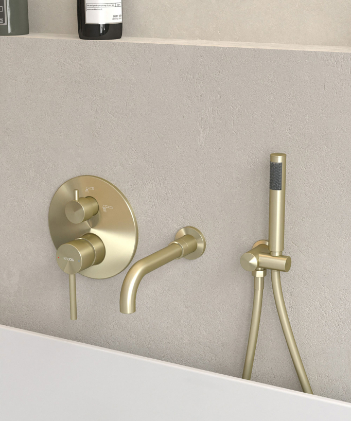Concealed Bath Mixer Tap - Brushed Gold - Corbeau
