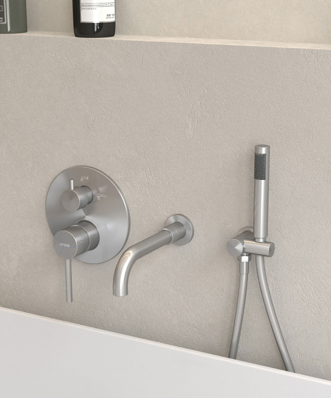 Concealed Bath Mixer Tap - Brushed Nickel - Corbeau