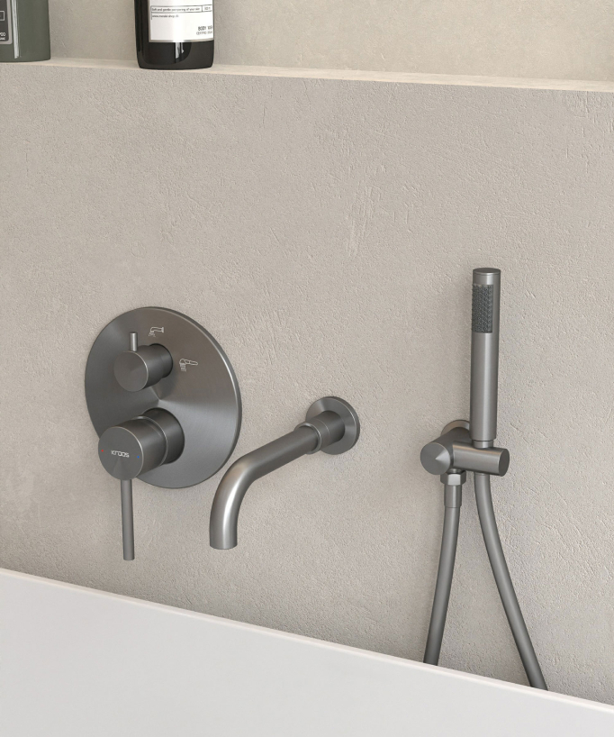 Concealed Bath Mixer Tap - Gunmetal - Corbeau