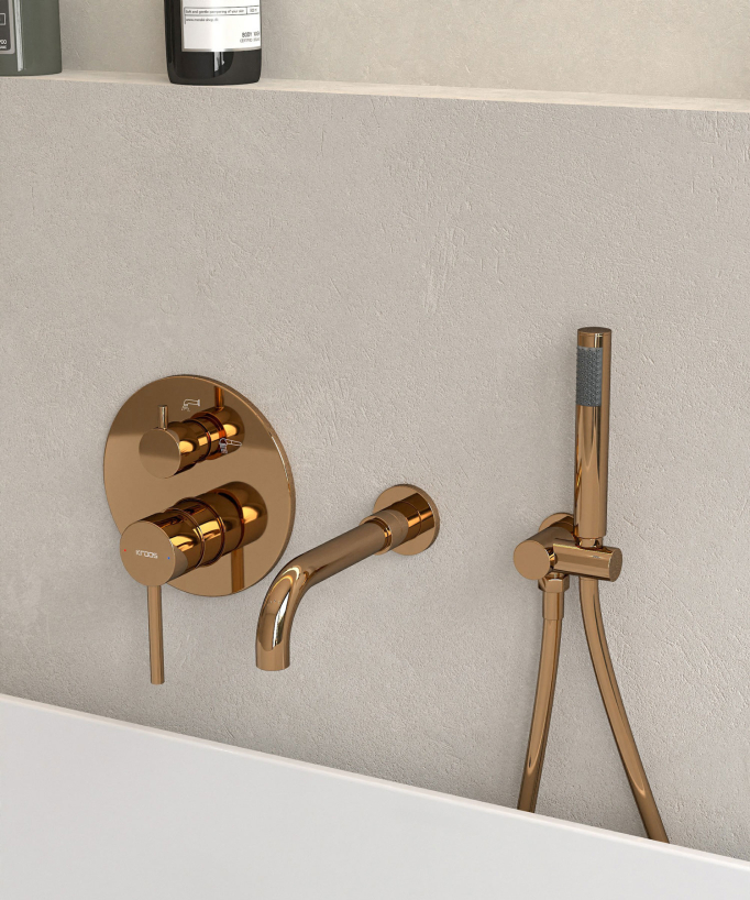 Concealed Bath Mixer Tap - Rose Gold - Corbeau