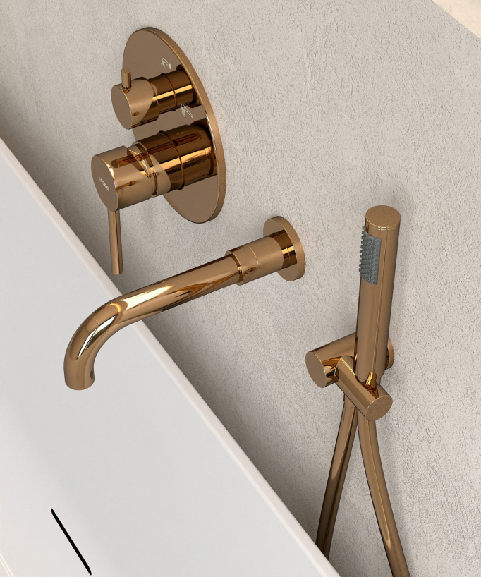 Concealed Bath Mixer Tap - Rose Gold - Corbeau