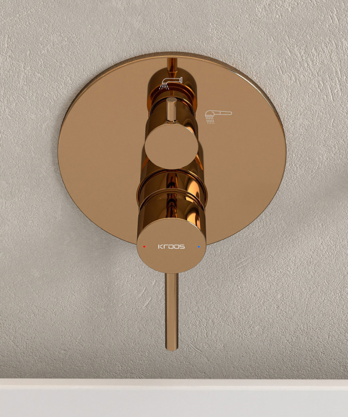 Concealed Bath Mixer Tap - Rose Gold - Corbeau