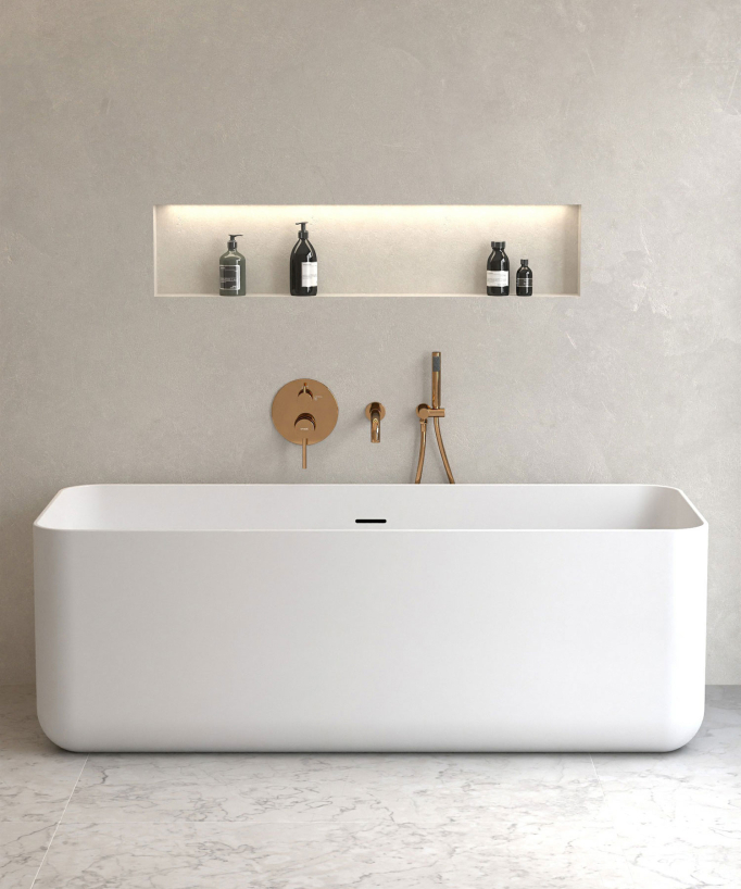 Concealed Bath Mixer Tap - Rose Gold - Corbeau