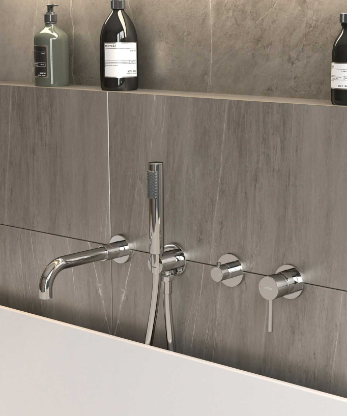 4-Hole Concealed Bath Mixer - Corbeau