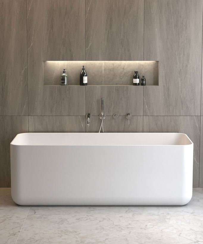 4-Hole Concealed Bath Mixer Tap - Chrome - Corbeau