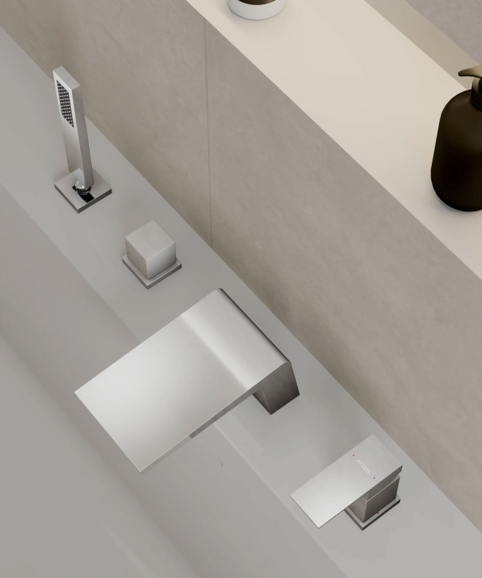 Deck-Mounted Bath Mixer - Chrome - Thilia