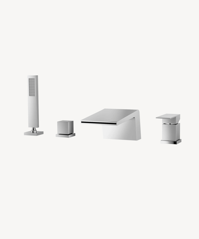 Deck-Mounted Bath Mixer - Chrome - Thilia