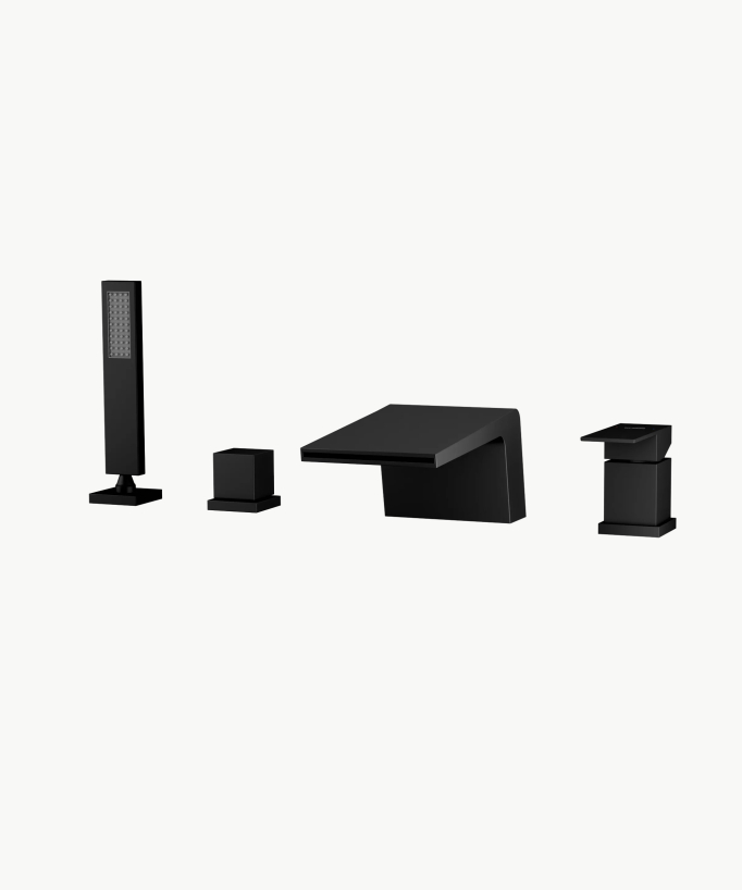 Deck-Mounted Bath Mixer - Black - Thilia