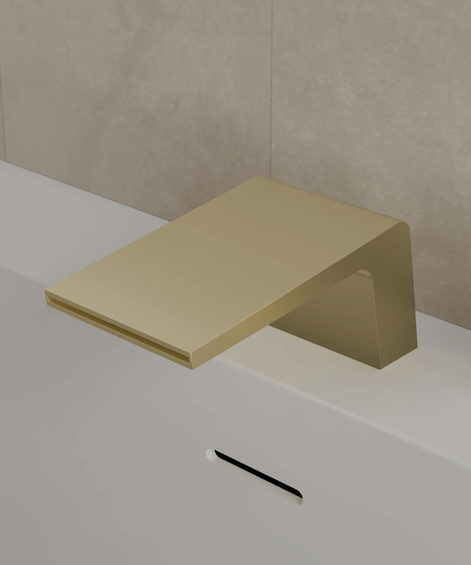 Deck-Mounted Bath Mixer - Brushed Gold - Thilia