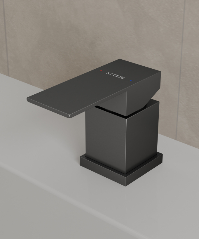 Deck-Mounted Bath Mixer - Gunmetal - Thilia