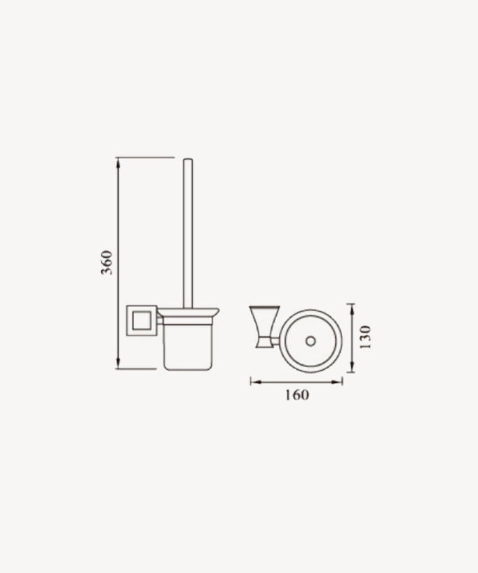 Chloe Wall-Mounted Toilet Brush Holder - Black