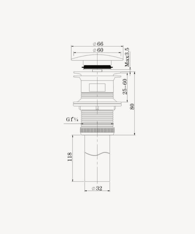 Brushed Moka Basin Waste