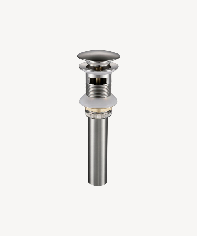 Click-Clack Basin Waste - Brushed Nickel - Unslotted